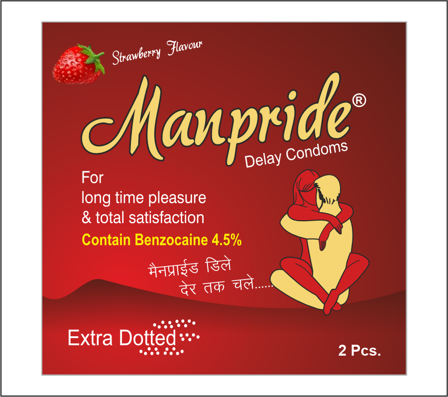 Strawberry Flavour Manpride Condoms 2PCS