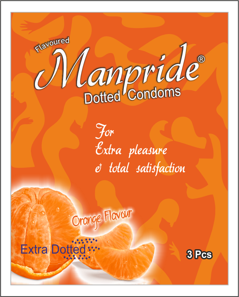 Orange Flavour Manpride Condoms 3 Pcs