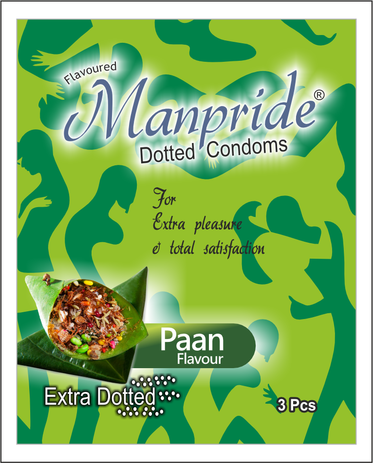 Paan Flavour Manpride Dotted Condoms 3 Pcs