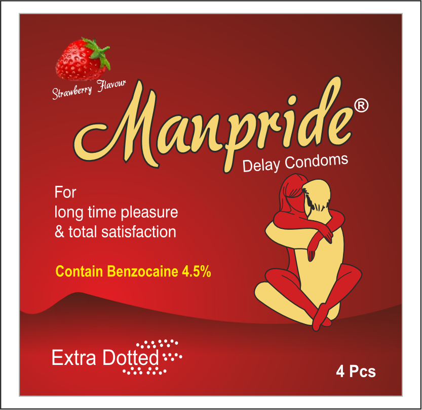 Strawberry Flavour Manpride Condoms 4PCS